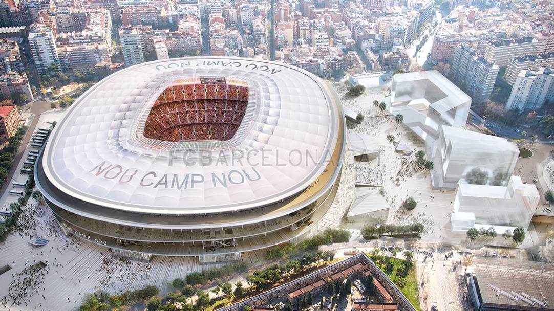 Il Barcellona ha presentato il progetto del Nou Camp Nou. I lavori di restyling inizieranno nel 2017 e finiranno nel 2021. La capienza dell&#39;impianto verr portata a quota 105.000. 